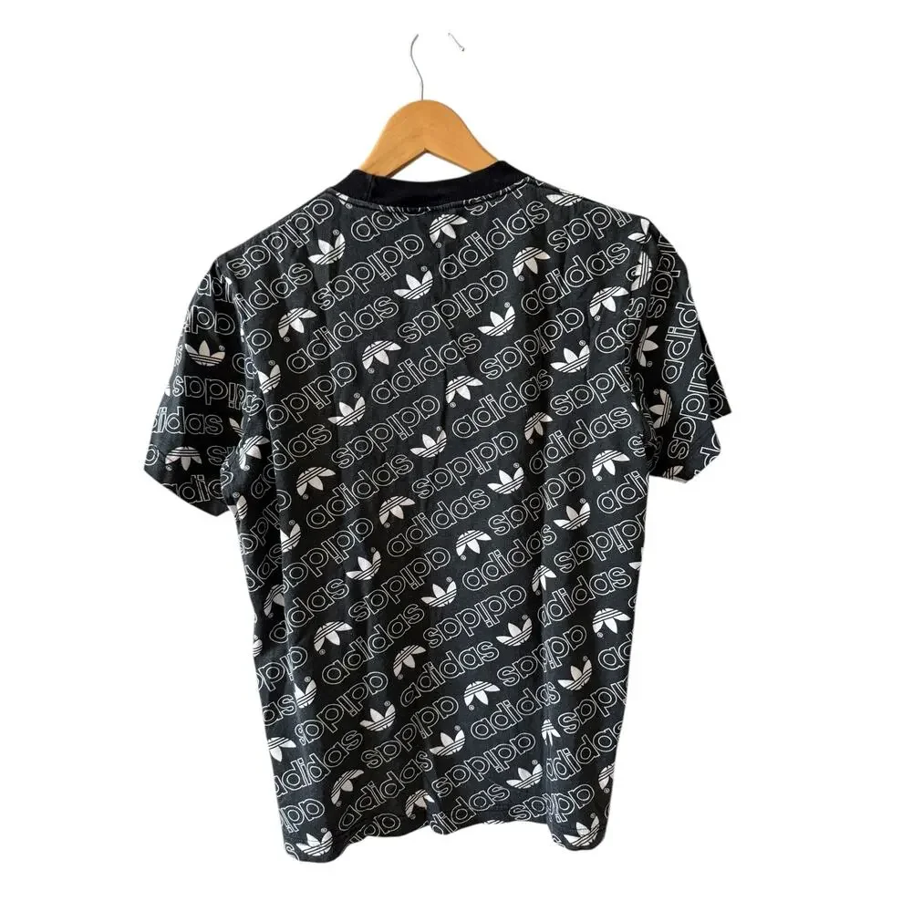 Adidas Originals All Over Print T Shirt Black XS
